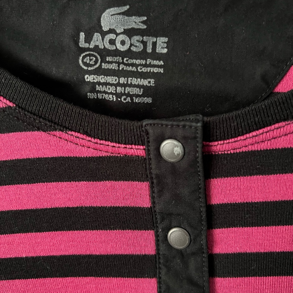 Lacoste women's striped blouse shirt size medium - Picture 2 of 2